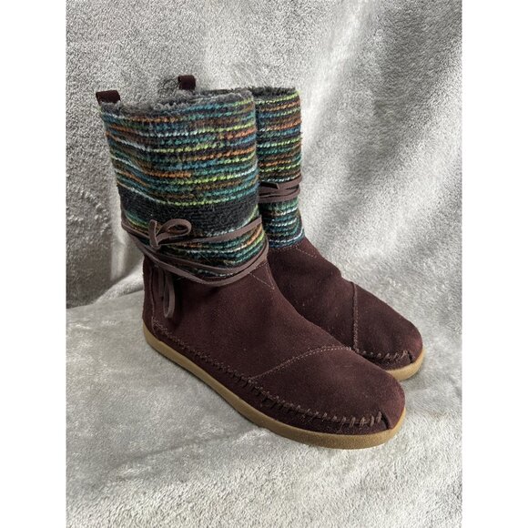 Tom's Shoes - Tom's Nepal Women's 6.5 Suede Black Suede Winter Boots Faux Fur Lined